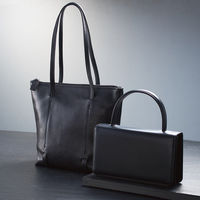 オフィススリーワークス 良品工房 日本製牛革トートバッグ 黒 B9119-101B 1箱（直送品）