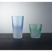 上越クリスタル硝子 イロ フリーズ グラス大小セット IRー14012ーBG 1箱（直送品）