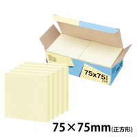 アスクル はたらく ふせん 付箋  75×75mm パステルイエロー （正方形） 10冊 オリジナル