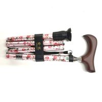 ケイ・ホスピア スリムネック折畳式愛杖 ピンク花柄 E-252B 1本