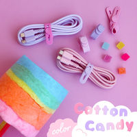 MOTTERU ソフトタッチシリコン製ケーブルバンド5色×各2本セット コットンキャンディカラー MOT-CBBAND02-CC 1個