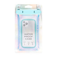 IP68取得で防塵・防水オーロラカラーブルーのスマートフォン用防塵・防水ケース 6.7インチスマホまで対応 OWL-WPCSP18S-AU 1個