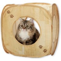 キャットプレイキューブ 木目柄 猫おもちゃ 猫壱