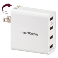 オーム電機 USBチャージャー4ポート 36W 03-3091 1個