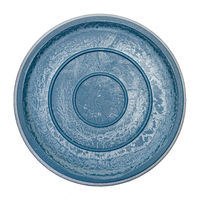 リッチェル リッチェル　ボタニー　ラウンドポット　１４型　ブルー　プレート付き　植木鉢　おしゃれ 281512 1セット（直送品）