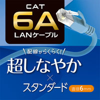 LANケーブル 5m CAT6A スタンダード ブルー C6A-05BL 1本 ミヨシ