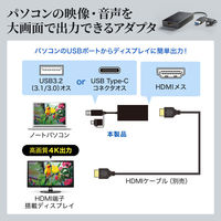サンワサプライ USB A/Type-C両対応HDMIディスプレイアダプタ(4K/30Hz対応) USB-CVU3HD4 1個