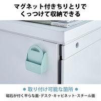 クリーナー ブラシ ちりとり付 マグネット取付 フック掛け可 ブルーグリーン KBR-018GN エレコム 1個