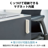 エレコム クリーニングブラシ/ピタット収納/折りたたみタイプ/マグネット付/クールホワイト KBR-019WH 1個