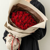 【生花】アデリー ホシファーム　フリルブーケ　ルージュ　４０本 DB-R40 1個（直送品）