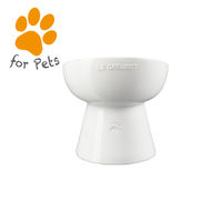 ル・クルーゼ ハイスタンド ペットボール ディープ ホワイト フードボウル ペット用 犬 猫 食器