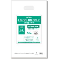 シモジマ LDカラーポリ25ー40(A4用) ホワイト表記入 006640041 1袋(50枚)