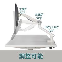 モニターアーム USBポート付き 17インチ~32インチ対応 耐荷重:9kg 簡易組み立て シングルアーム ホワイト 1個 TTD