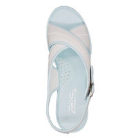 山一 抗菌防臭スタンダードクロスサンダル ホワイト×ブルー LL YI7682 1足