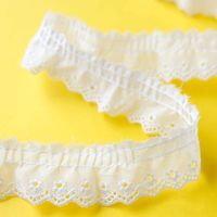 (株) 一 井 商 店 一井商店 綿レースフリル ミニ花柄 幅20mm 10m巻 白 CF5088-0 1セット(長さ10m×2巻)（直送品）