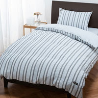 西川 itorie（イトリエ） 先染めリネン掛けふとんカバー（ダブル） ブルー PI23270698800 1枚