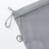 無印良品 ポリエステルダブルファスナーケース グレー L 約19×27cm 良品計画