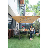 重し不要・取付簡単　オーニングパラソル　パラシェード　スクエア　ブラウン PDSQ1-BR 1個（直送品）