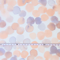 日本紐釦 転写チュール ピンクと紫のドット 巾約68cm 5mカット F98244-1090-5M 1セット(約巾68cm×5m（直送品）