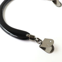 日本紐釦貿易 日本紐釦 プラスチック製ハンドル フォーマルタイプ クワエ金具付き W16×H15cmK254-B　2本1組×3組（直送品）