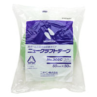 【ガムテープ】 ニュークラフトテープ No.305C ライトグリーン 幅50mm×長さ50m ニチバン 1箱（50巻入）