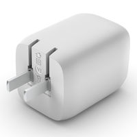 USB充電器 65W Type-C 2ポート 急速充電 小型 軽量 ホワイト ACアダプター AC充電器 1個 Belkin