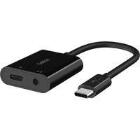 3.5mmオーディオ変換アダプター USB Type-C 60W充電対応 ブラック 1個 Belkin