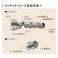 ムラコシ精工 MURAKOSHI ワンタッチスライドヒンジ φ35mm半カブセ キャッチ無 MFA6H5L99・BATPOH34　10セット（直送品）