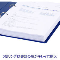 アスクル　リングファイル　A4タテ　D型2穴　背幅41mm　ブルー　青　ユーロスタイル  オリジナル（わけあり品）