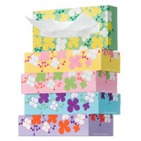 ティッシュペーパー 220組 アスクルオリジナル スプレッドフラワー 1パック（5箱入） PEFC認証紙 ボックスティッシュ オリジナル（わけあり品）