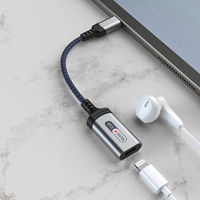 ライトニング 変換アダプター USB Type-C[オス] - Lightning[メス] オーディオ用 シルバー 1個