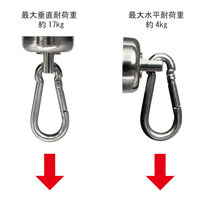 サンケーキコム 超強力マグネットフック回転式 カラビナ付 25mm HMK25 1セット(2個)