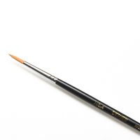 TTC タケダ 水彩筆 赤ナイロン 丸筆 4号 70-5080 1セット(1個×4)