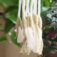 リーフ マクラメプランツハンガー コットンコード ワンポイントイエロー 90cm(1本) 470770 1個（直送品）