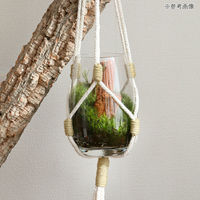 リーフ マクラメプランツハンガー ワンポイントイエロー ミニ(1本) 470787 1個（直送品）