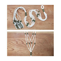 リーフ マクラメプランツハンガー ワンポイントグリーン 5~6号用 ロング(1本) 470788 1個（直送品）