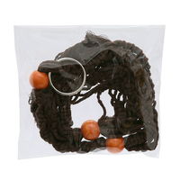 リーフ マクラメプランツハンガー 3号用 ウッドビーズ付きコットンロープ ブラウン 263540 1個（直送品）