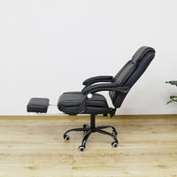 【軒先渡し】後藤家具物産 ハイバックオフィスチェア オットマン付 ブラック OA-FT 1脚（直送品）