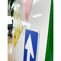 グリーンクロス 警戒標識　Ｍ２０１ーＡ　十形道路交差点あり　マグネット４００角　1枚（直送品）