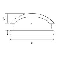和気産業 カチューシャハンドル マットブラック 128mm BH1187 1セット(6個)（直送品）
