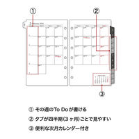 マルマン 【2024年版】リフィル ミニ データプラン 6穴 月間ダイアリー(カレンダースタイル) 月曜始まり LS473-24（直送品）