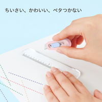 プラス チームデミ カッター + ルーラー(定規) もも 31464 1パック