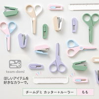 プラス チームデミ カッター + ルーラー(定規) もも 31464 1セット(5パック)