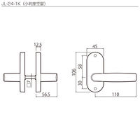 川口技研 Jレバー 小判座 空錠 艶消しブラック JL-24-1K-ZB 1個（直送品）