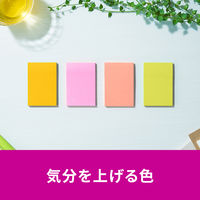 スリーエム(3M) ポストイット ふせん 付箋 強粘着 ノート 75mm×50mm マルチカラー6 1ケース（4冊入） 656SS-MC-6N