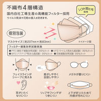 大王製紙 エリエール ハイパーブロックマスク かお・スマ ピンクベージュ 20枚 20833436 1箱