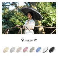 大河商事 日傘 晴雨兼用 UPF50+完全遮光 2つ折り 軽量 耐風 木目調 グレージュ solshade022-GYIV 1本（直送品）