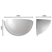 信栄物産 半球ミラー ハーフ マグネットタイプ 112×165×330mm R-30HM 1個（直送品）