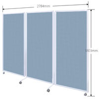 トーカイスクリーン 折りたたみ3連スクリーン 幅2784×奥行476×高さ1803mm ブルー SAN-1827 ブルー 1台（取寄品）