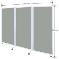 トーカイスクリーン 折りたたみ3連スクリーン 幅2784×奥行476×高さ1803mm グレー SAN-1827 グレー 1台（取寄品）